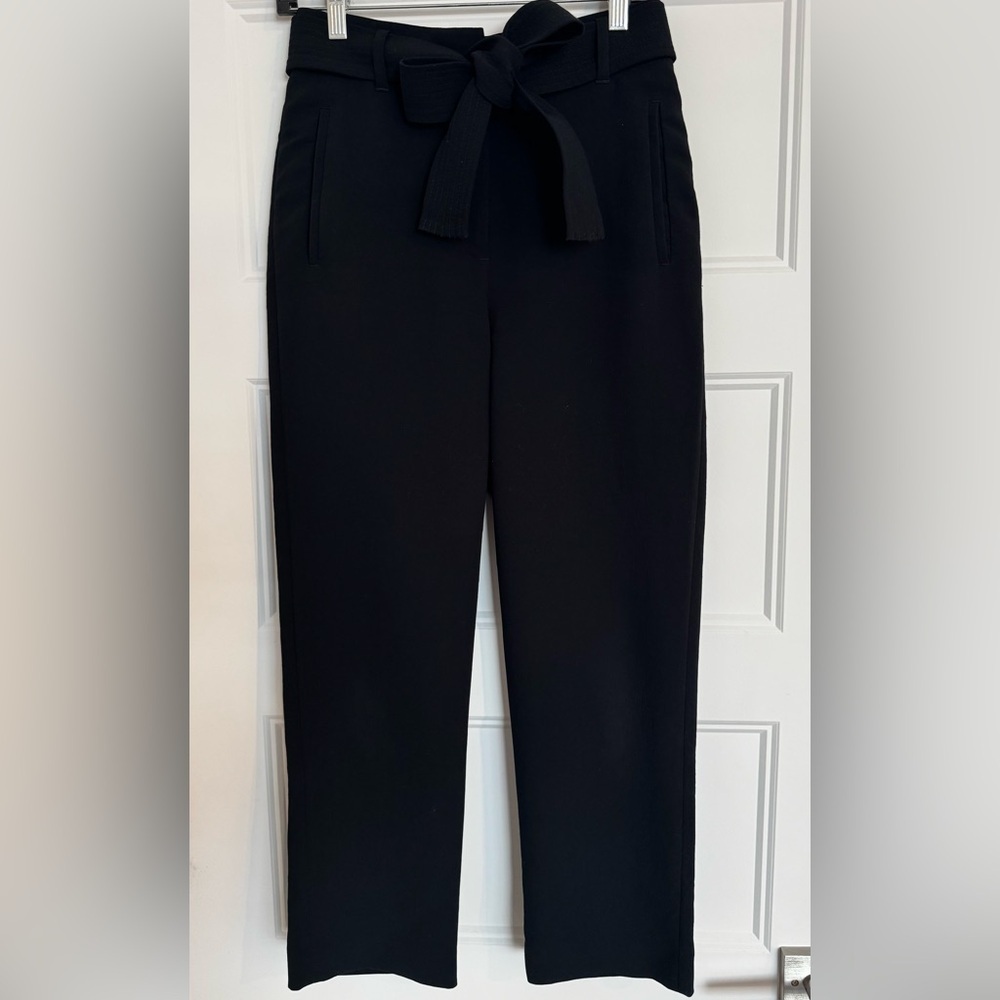 Aritzia Wilfred Tie-Front Pants in black Crepette - High-Waist Pants - Size 4 - Picture 5 of 12